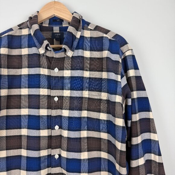 J Crew Factory Men's Slim Fit Flannel Oxford Shirt, Size XL - Picture 2 of 7